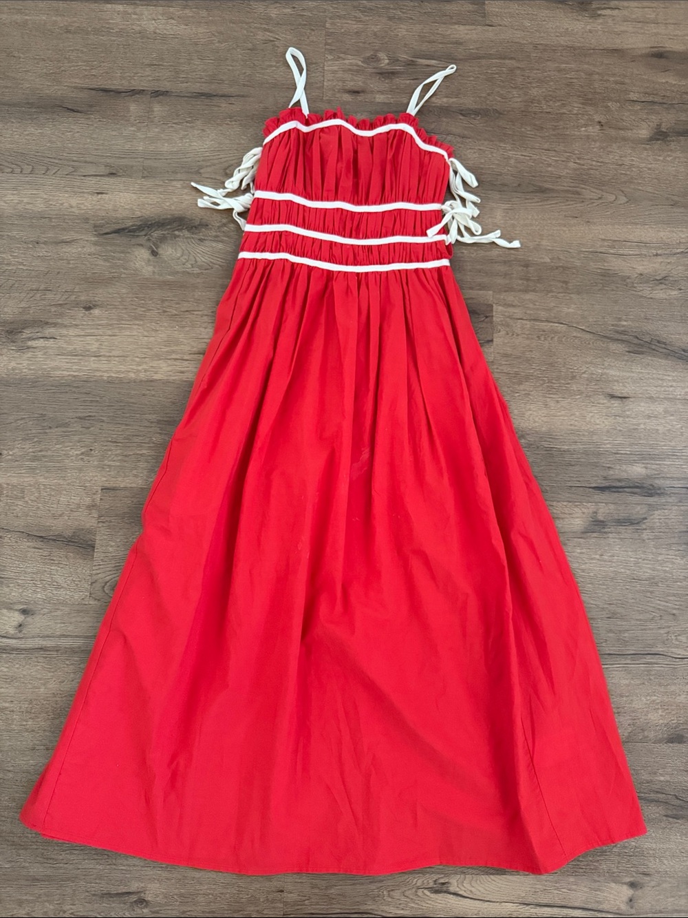 Sofie The Label Red Maxi Dress with White Trim
